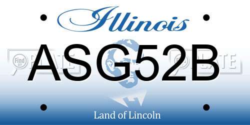 ASG52B Illinois License Plate