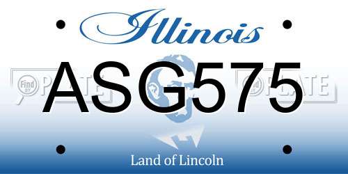 ASG575 Illinois License Plate
