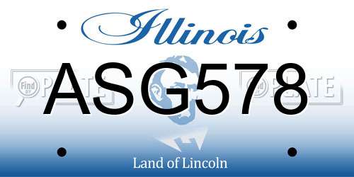 ASG578 Illinois License Plate