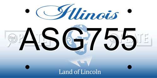 ASG755 Illinois License Plate