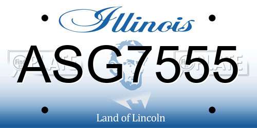 ASG7555 Illinois License Plate