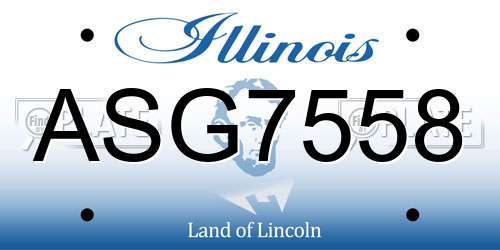 ASG7558 Illinois License Plate