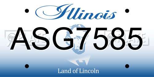 ASG7585 Illinois License Plate