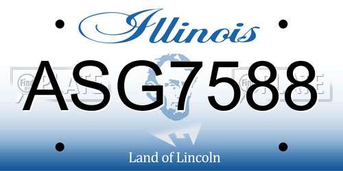 ASG7588 Illinois License Plate