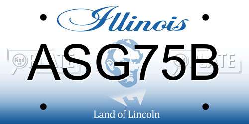 ASG75B Illinois License Plate