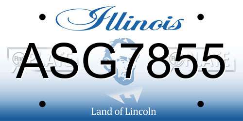 ASG7855 Illinois License Plate
