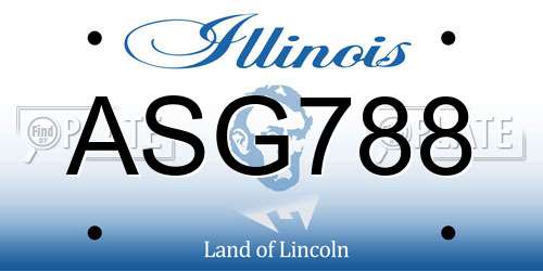 ASG788 Illinois License Plate