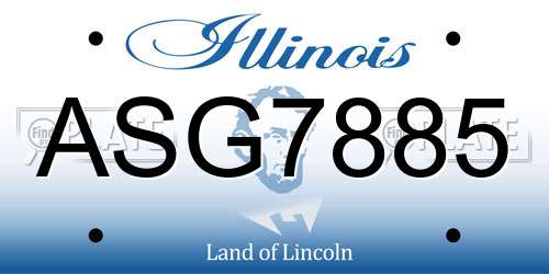 ASG7885 Illinois License Plate