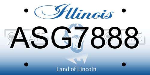 ASG7888 Illinois License Plate