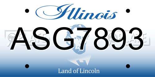 ASG7893 Illinois License Plate
