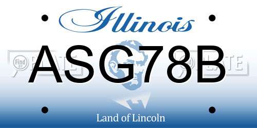 ASG78B Illinois License Plate