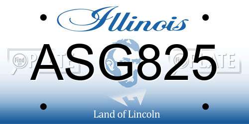 ASG825 Illinois License Plate