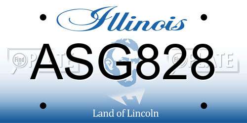 ASG828 Illinois License Plate