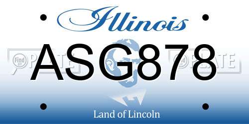 ASG878 Illinois License Plate