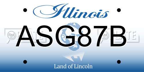 ASG87B Illinois License Plate