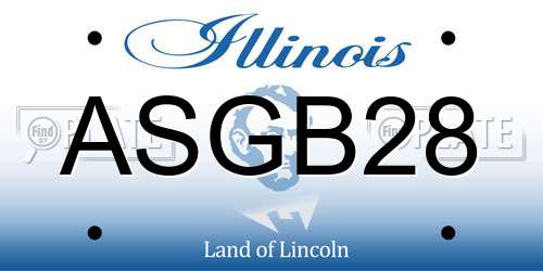 ASGB28 Illinois License Plate