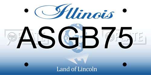 ASGB75 Illinois License Plate