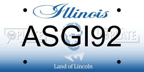 ASGI92 Illinois License Plate