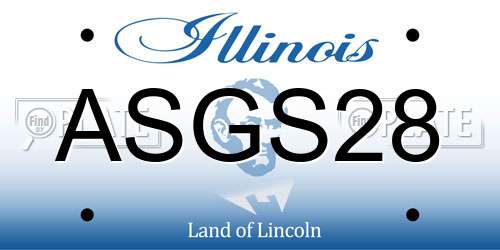 ASGS28 Illinois License Plate
