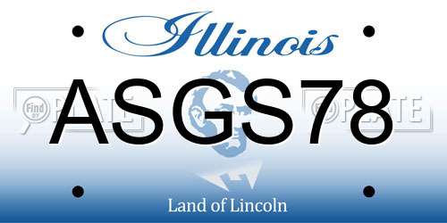 ASGS78 Illinois License Plate