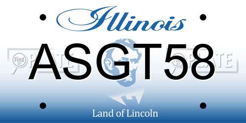 ASGT58 Illinois License Plate