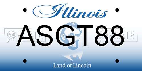 ASGT88 Illinois License Plate