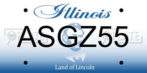 ASGZ55 Illinois License Plate