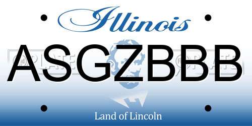 ASGZBBB Illinois License Plate