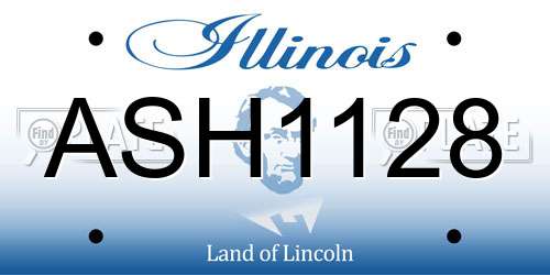 ASH1128 Illinois License Plate