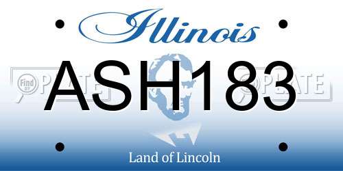 ASH183 Illinois License Plate