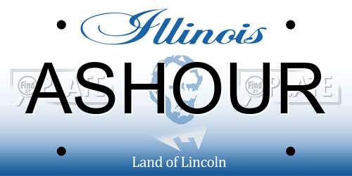 ASHOUR Illinois License Plate