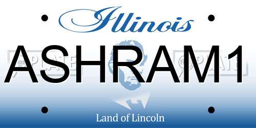 ASHRAM1 Illinois License Plate
