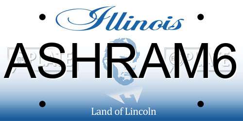 ASHRAM6 Illinois License Plate