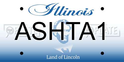 ASHTA1 Illinois License Plate