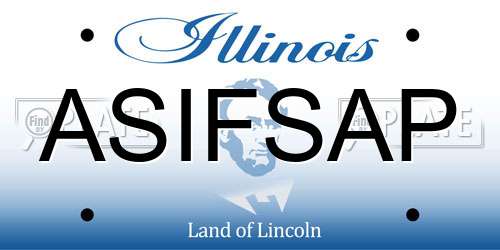 ASIFSAP Illinois License Plate