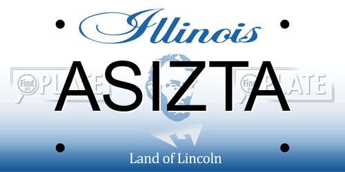 ASIZTA Illinois License Plate