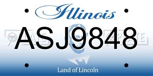ASJ9848 Illinois License Plate