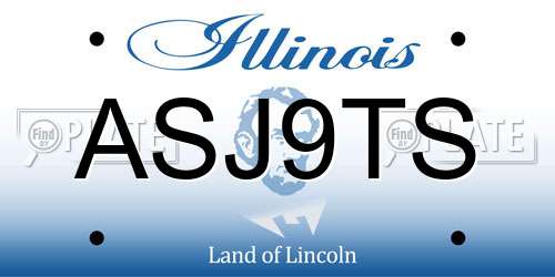 ASJ9TS Illinois License Plate