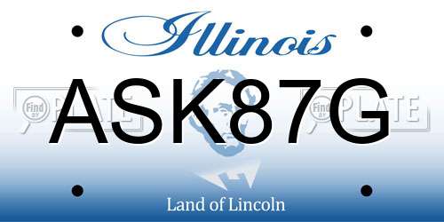 ASK87G Illinois License Plate