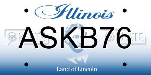 ASKB76 Illinois License Plate