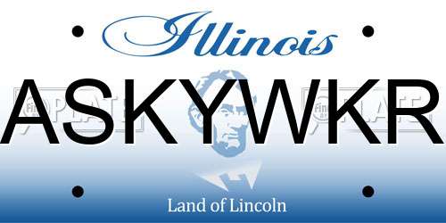 ASKYWKR Illinois License Plate