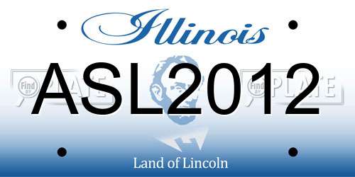 ASL2012 Illinois License Plate