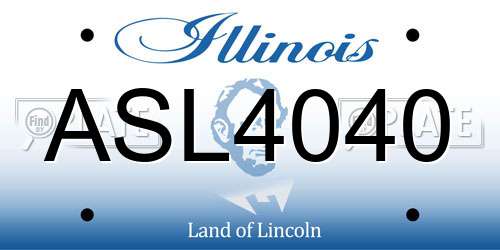 ASL4040 Illinois License Plate