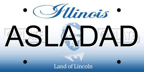 ASLADAD Illinois License Plate