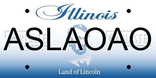 ASLAOAO Illinois License Plate