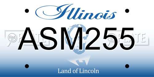 ASM255 Illinois License Plate