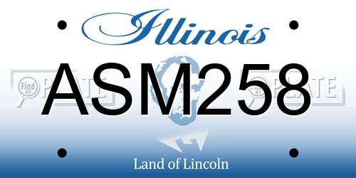 ASM258 Illinois License Plate