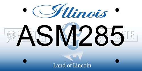 ASM285 Illinois License Plate