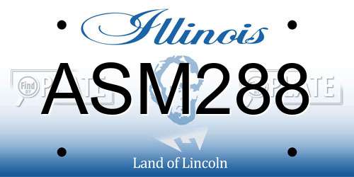 ASM288 Illinois License Plate