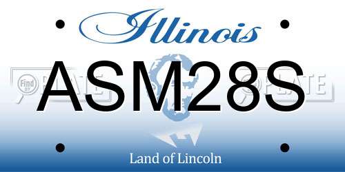 ASM28S Illinois License Plate